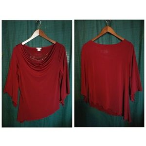 🌼Lia Lee Burgundy Blouse
